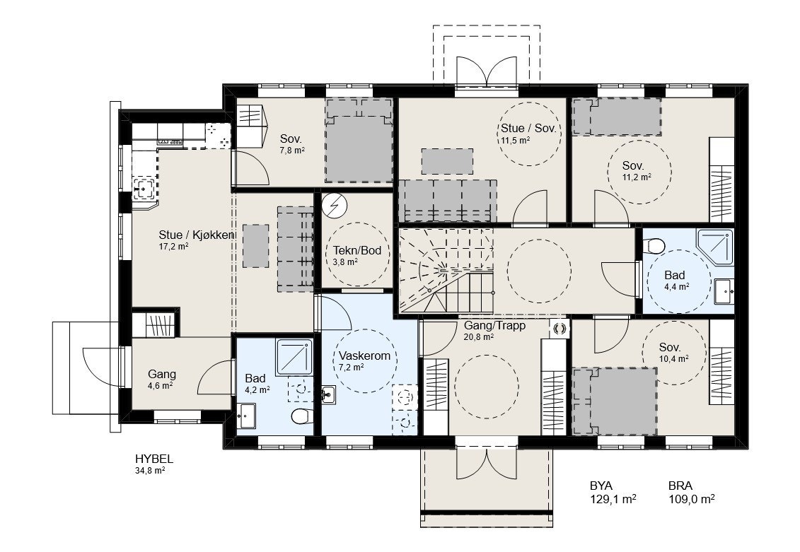 Første etasje med mulighet for hybel og utlei Galleribilde