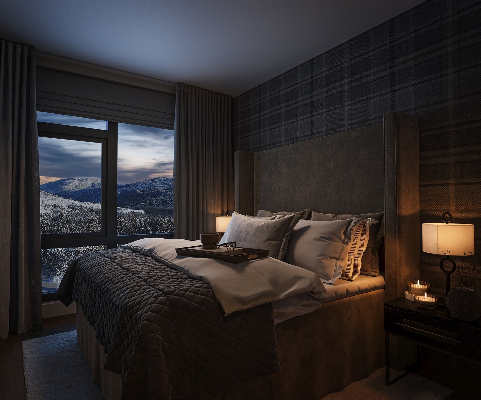 Soverom kan tapetseres som tilvalg, som gir en lun og fin atmosfære. Galleribilde