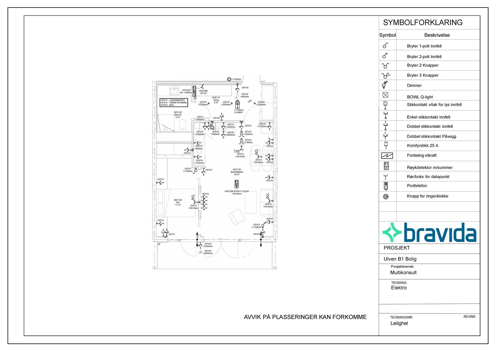 Elektrotegning for leilighet 6027 Galleribilde