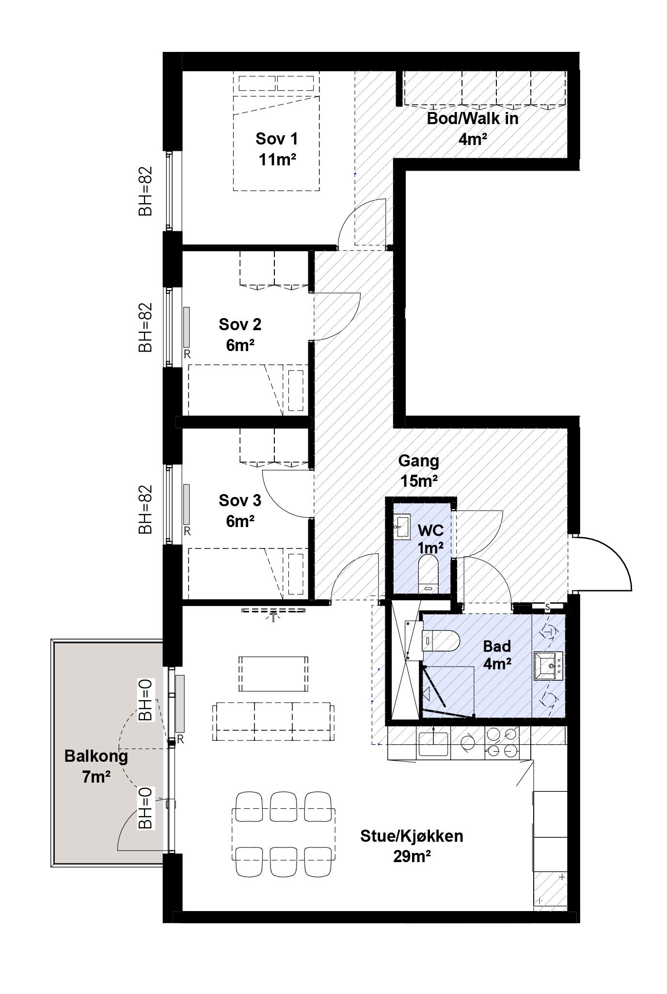 Plantegning for leilighet 7013 Galleribilde