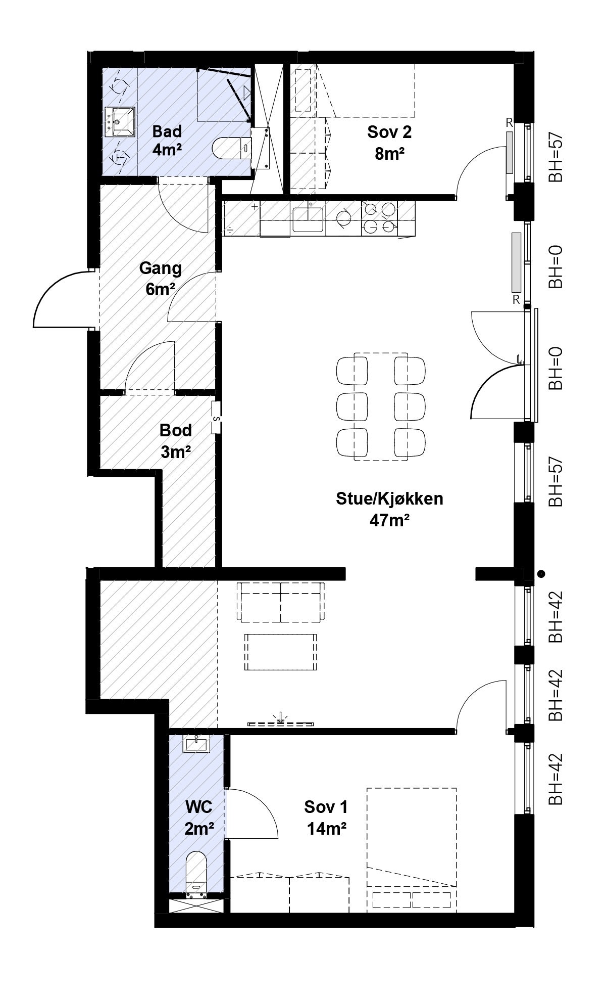 Plantegning for leilighet 3002 Galleribilde