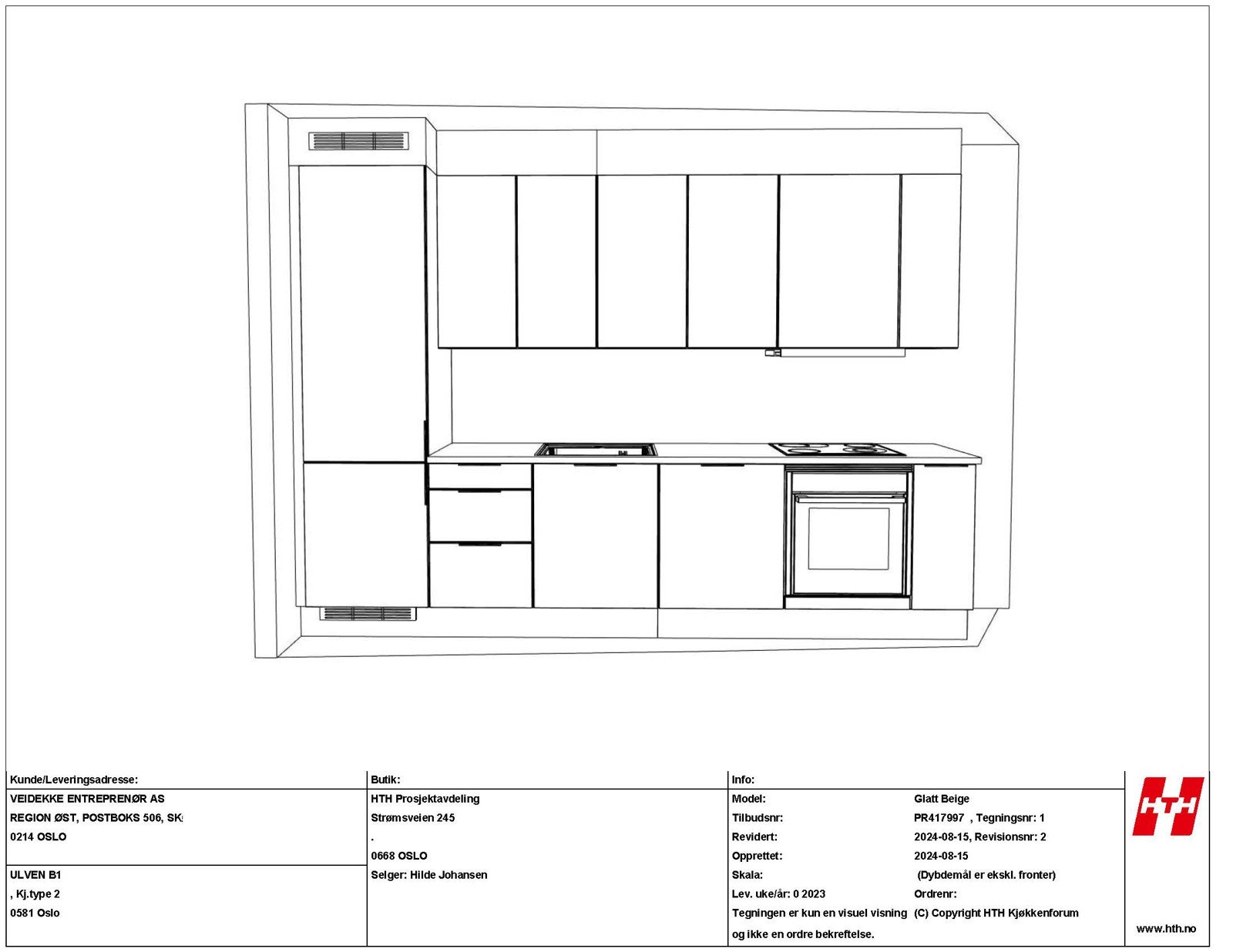 Kjøkkentegning leilighet 3002 side 1 Galleribilde