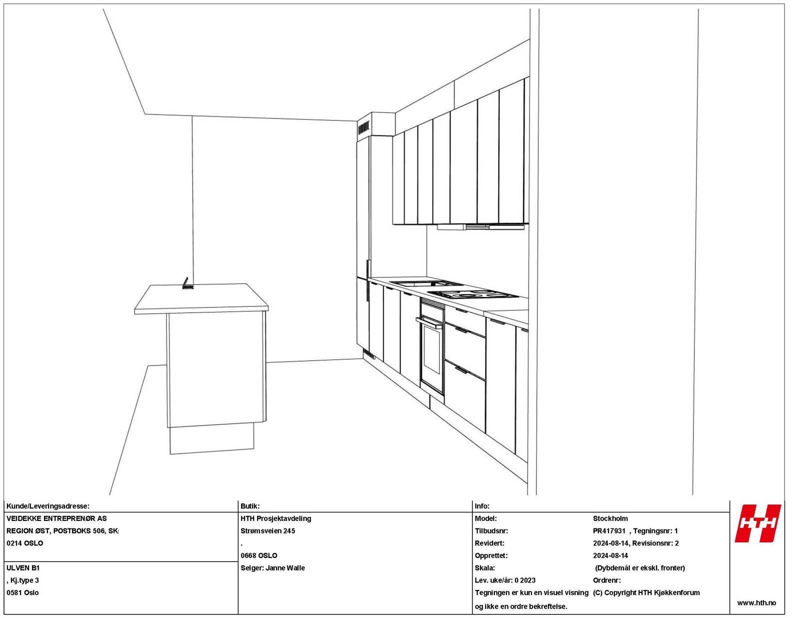 Kjøkkentegning leilighet 5001 side 2 Galleribilde