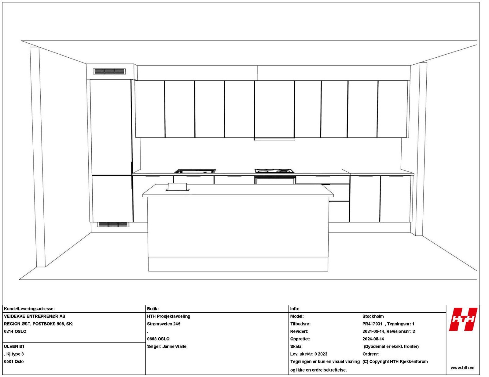 Kjøkkentegning leilighet 5001 side 1 Galleribilde