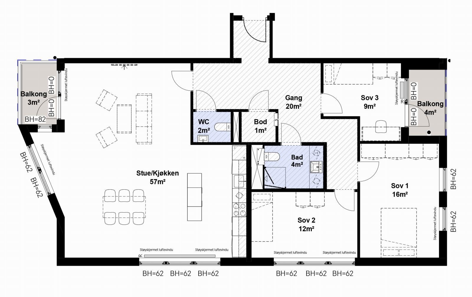Plantegning for leilighet 5001 Galleribilde