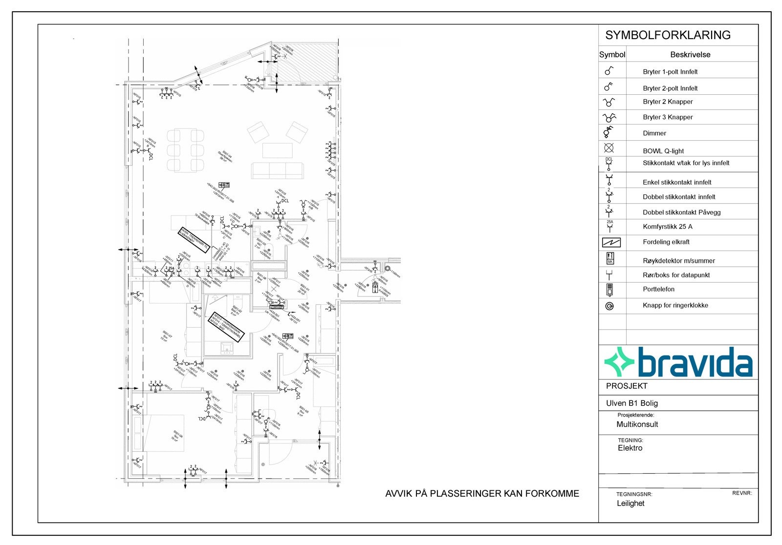 Elektrotegning for leilighet 5001 Galleribilde