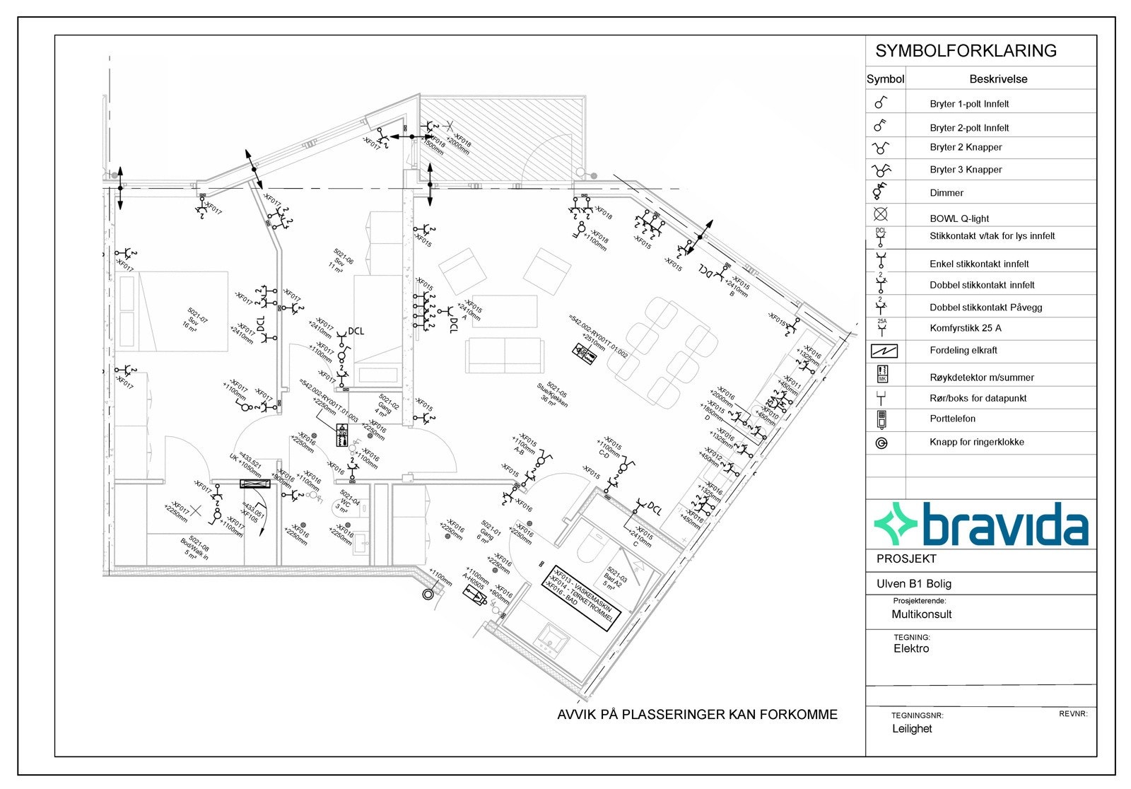 Elektrotegning for leilighet 5021 Galleribilde