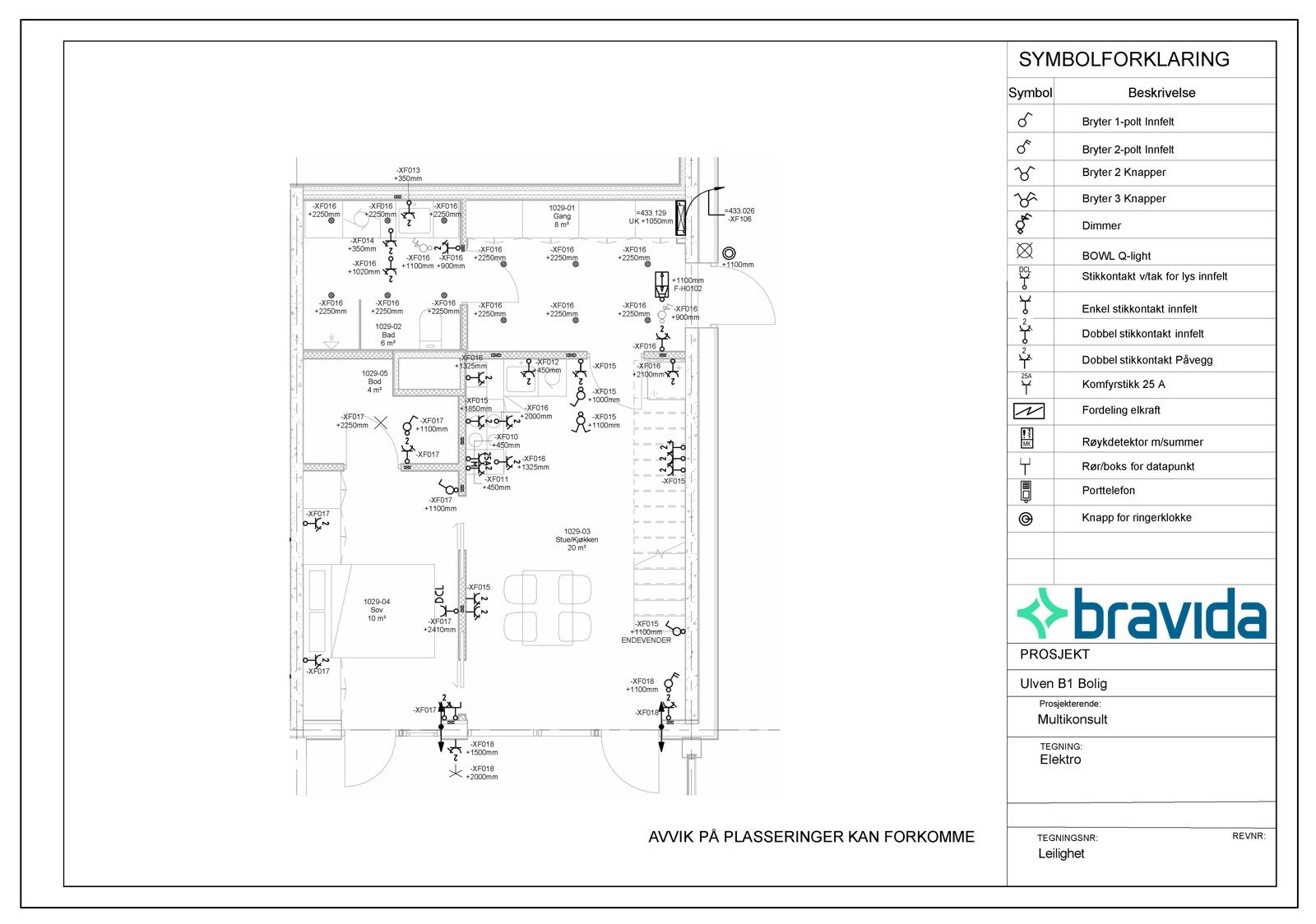 Elektrotegning leilighet 1029 Plan 1 Galleribilde