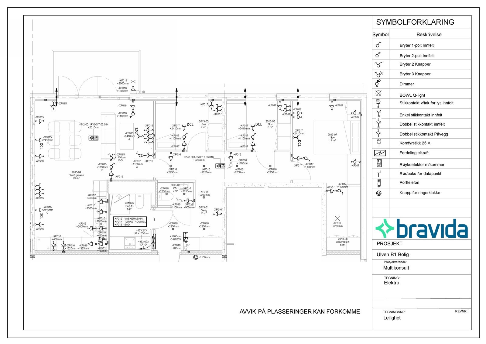 Elektrotegning for leilighet 2013 Galleribilde
