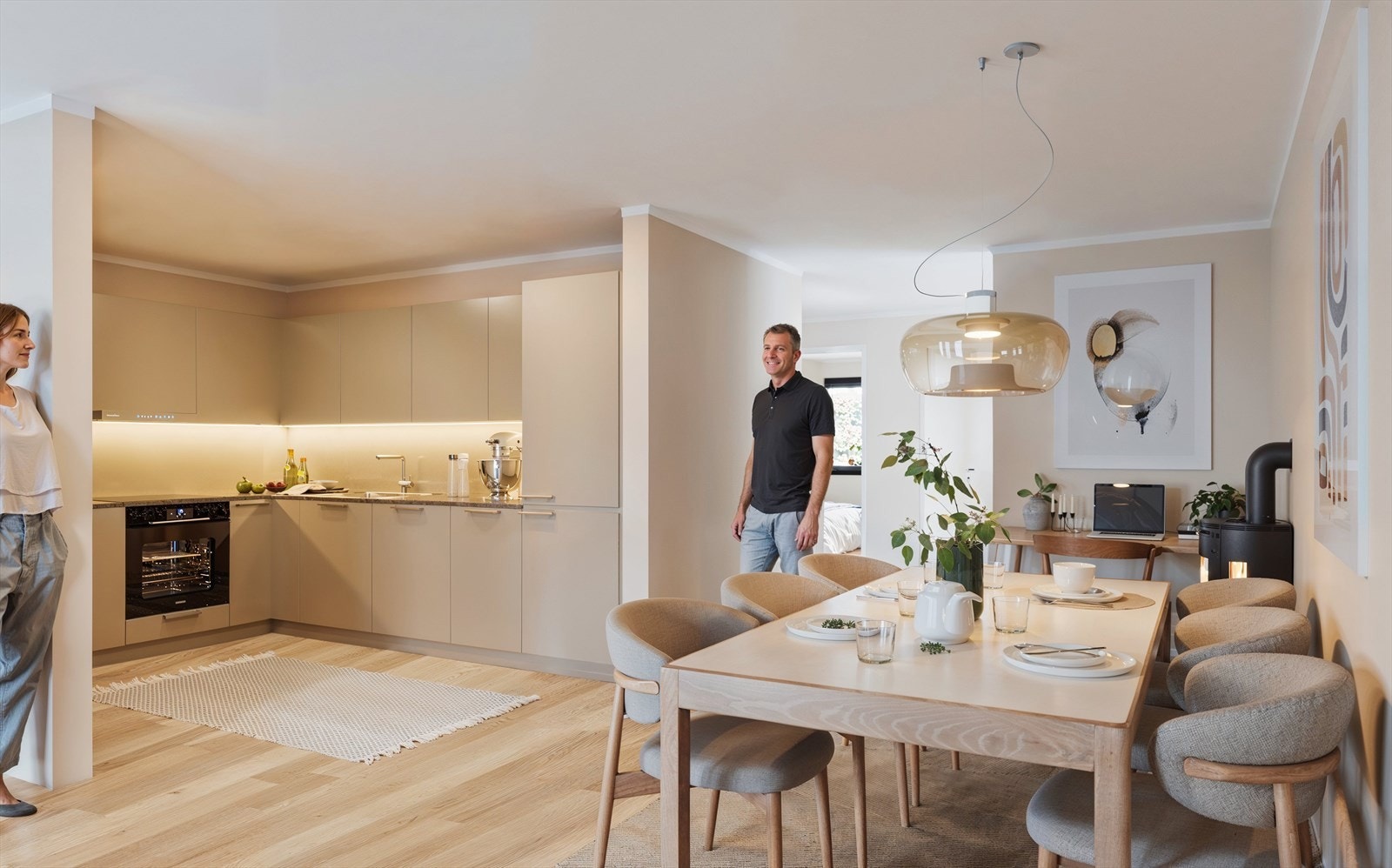 Interiør illustrasjon. Peis er tilvalg Galleribilde