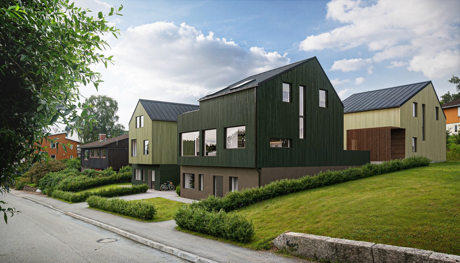 Illustrasjon - Splitter nye hus med høy teknisk standard. Galleribilde