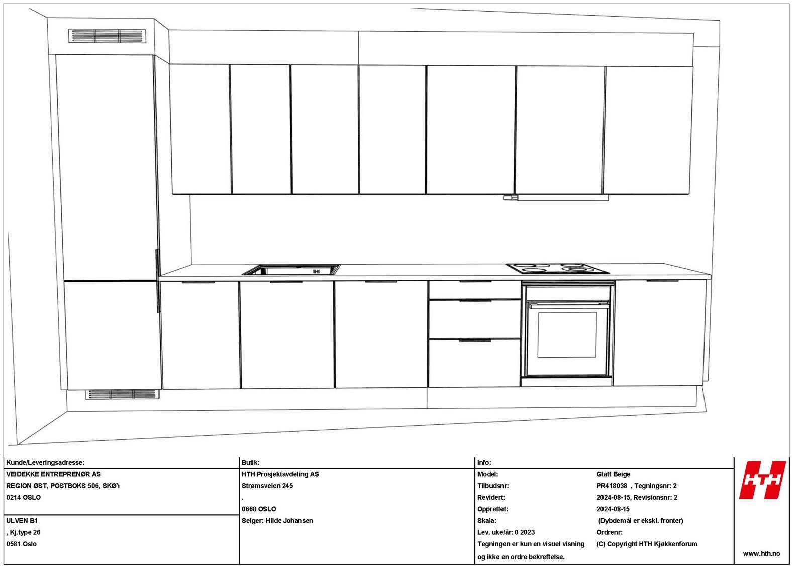 Kjøkkentegning leilighet 6026 side 1 Galleribilde