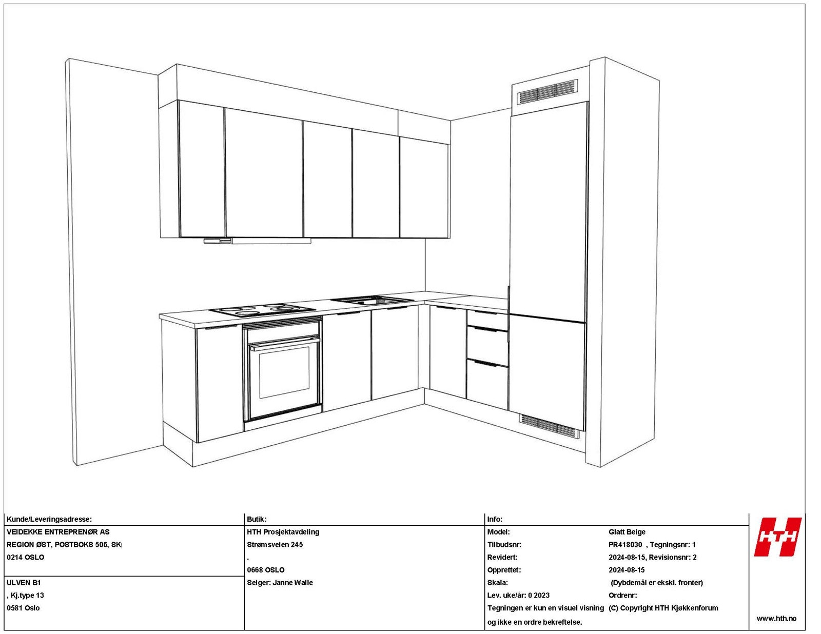 Kjøkkentegning leilighet 6020 side 1 Galleribilde