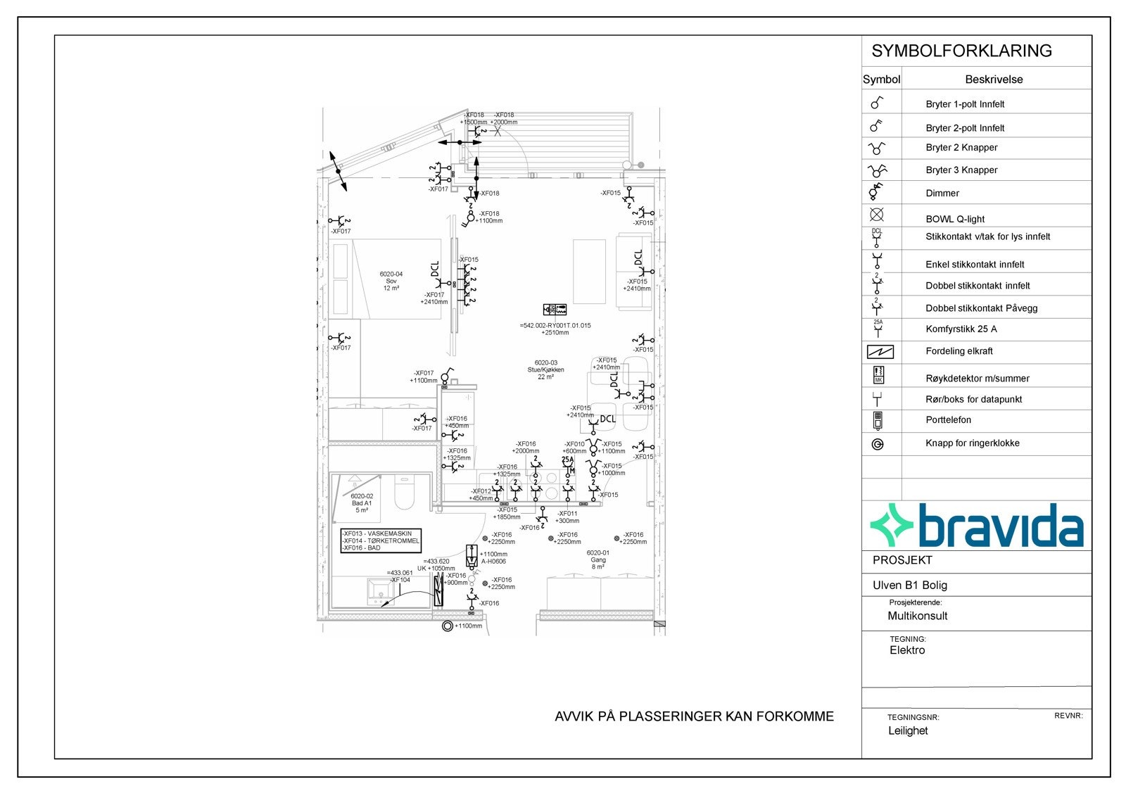 Elektrotegning for leilighet 6020 Galleribilde