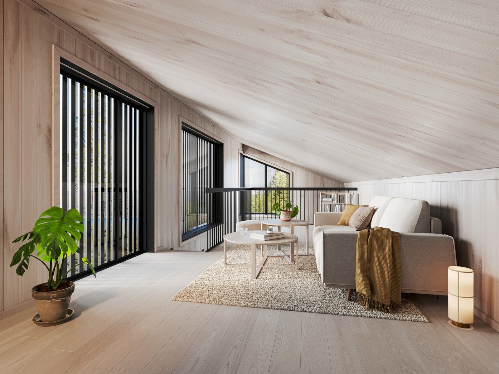 Hems med åpent ned til stue/kjøkken i 1.etg. Store vindusflater gir deg tre-topp følelsen. Galleribilde