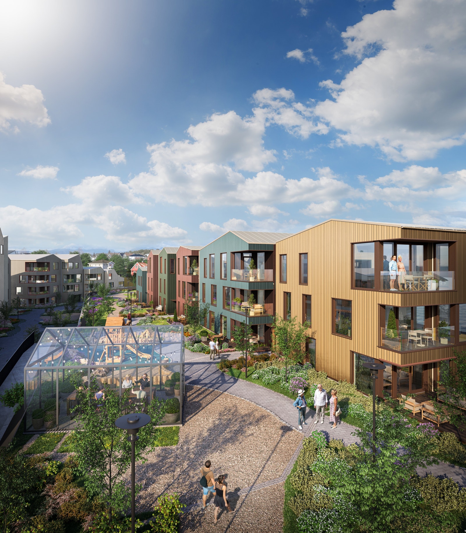 Trinn 2 består av 28 leiligheter skreddersydd for deg som er litt livsnyter, passe sprek og passe sosial. Galleribilde