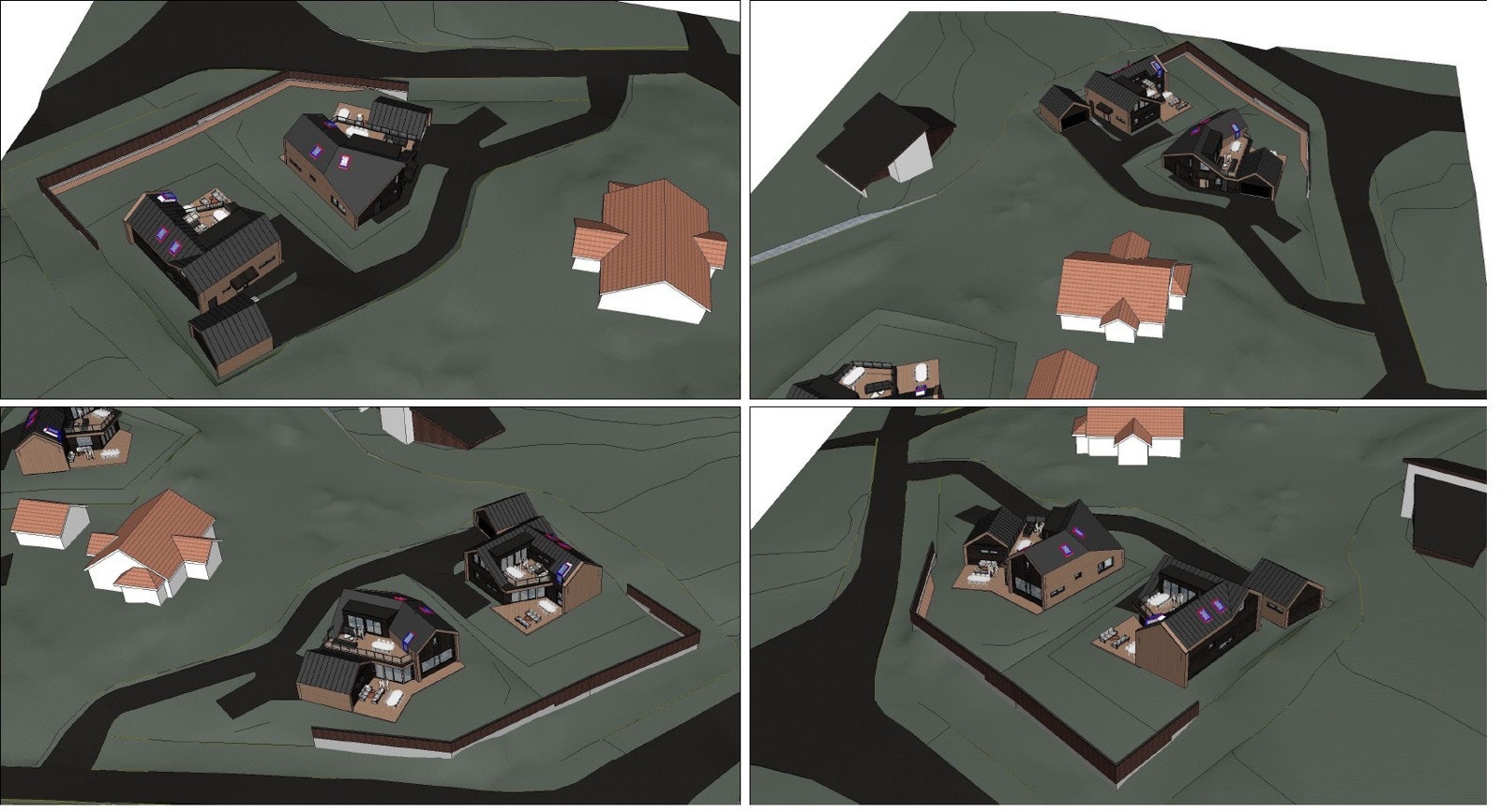 Hus 3. Adkomst fra Strømbråtenveien. Bildet er en illustrasjon og vil avvike fra faktiske forhold. Galleribilde