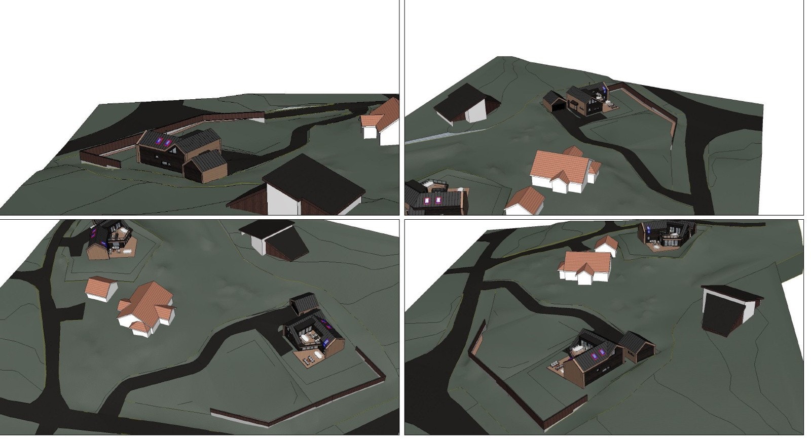 Hus 2. Adkomst fra Strømbråtenveien. Bildet er en illustrasjon og vil avvike fra faktiske forhold. Galleribilde