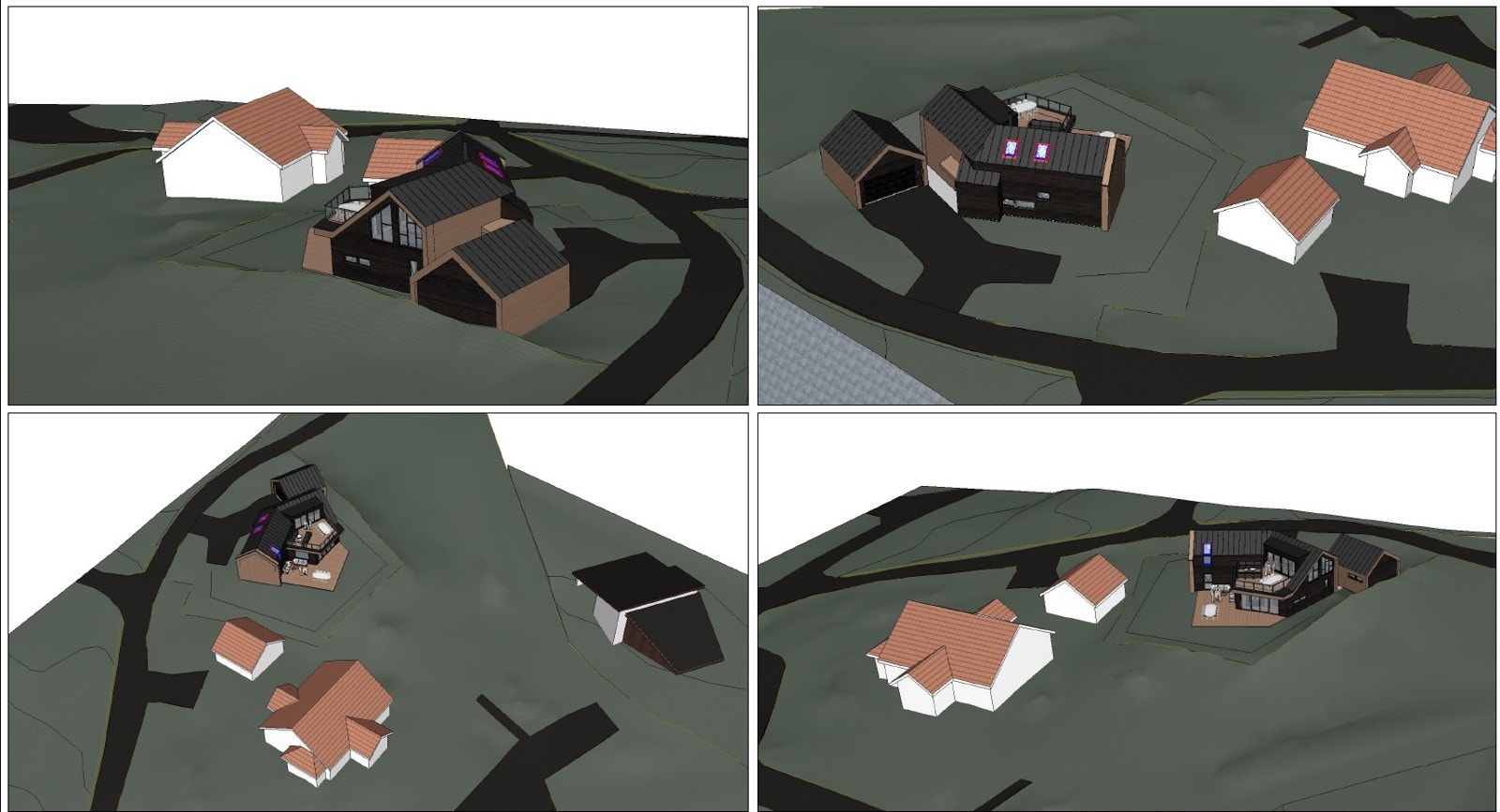 Hus 1 med direkte innkjørsel fra Gamle Sonsvei. Bildet er en illustrasjon og vil avvike fra faktiske forhold. Galleribilde