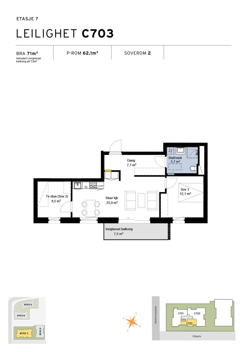 Plantegning Leil. C703 Galleribilde