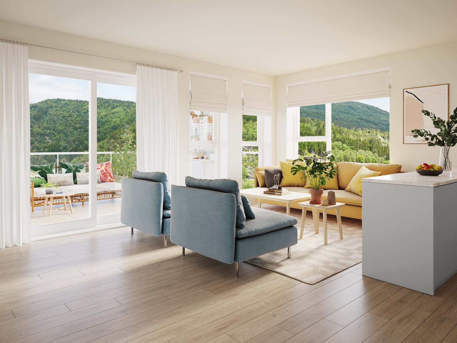 - Stove i leilegheit B31 - Store vindauge mot aust vil gje godt med lys om morgonen - Galleribilde