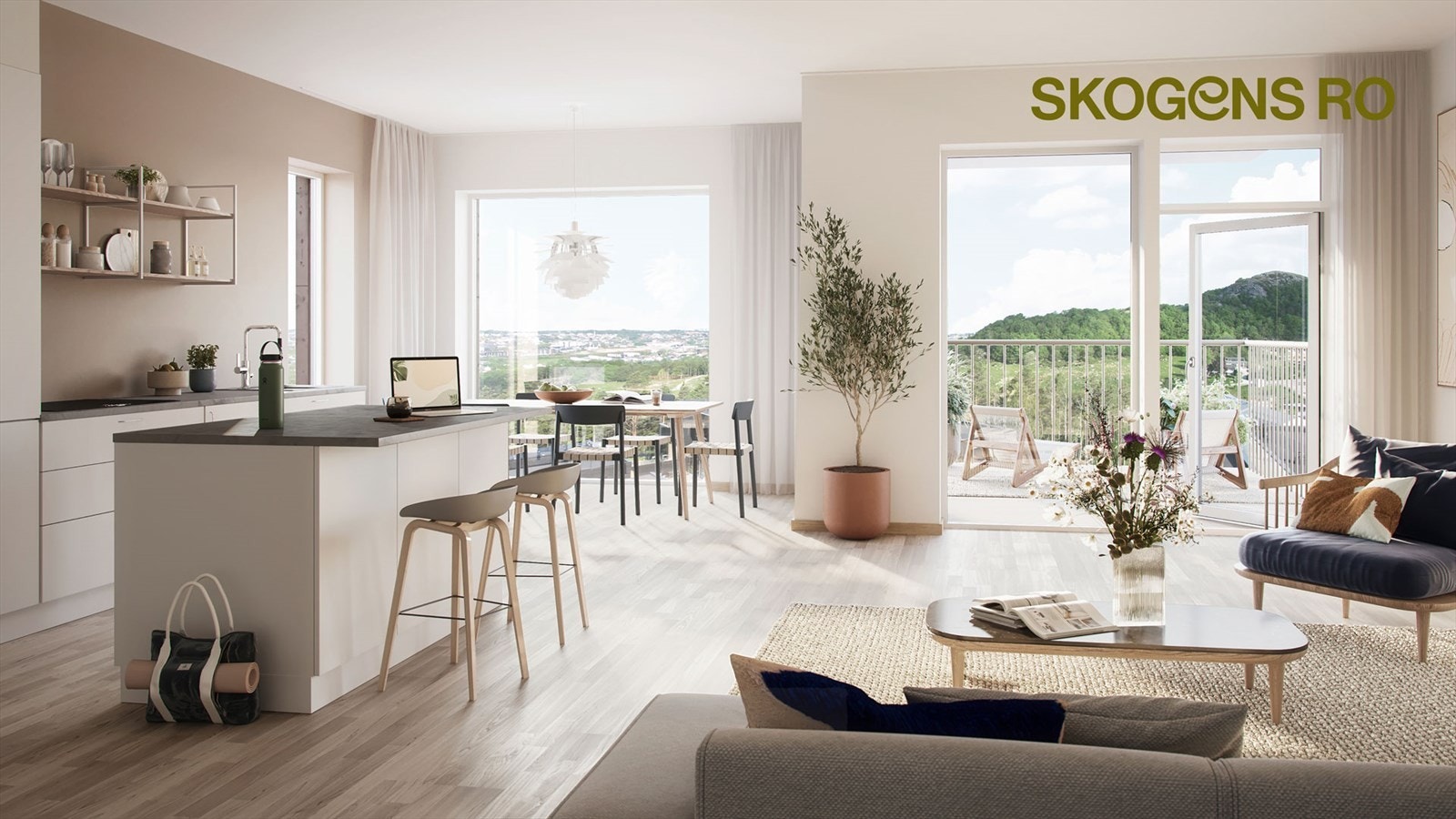 Ilustrasjon fra samme leilighet i 3. etg. Endeleilighet og får lys inn fra to sider. Galleribilde