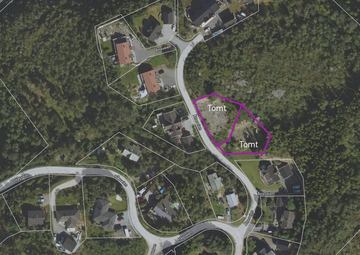 To eneboligtomter kommer for salg - se tomtene markert med lilla Galleribilde