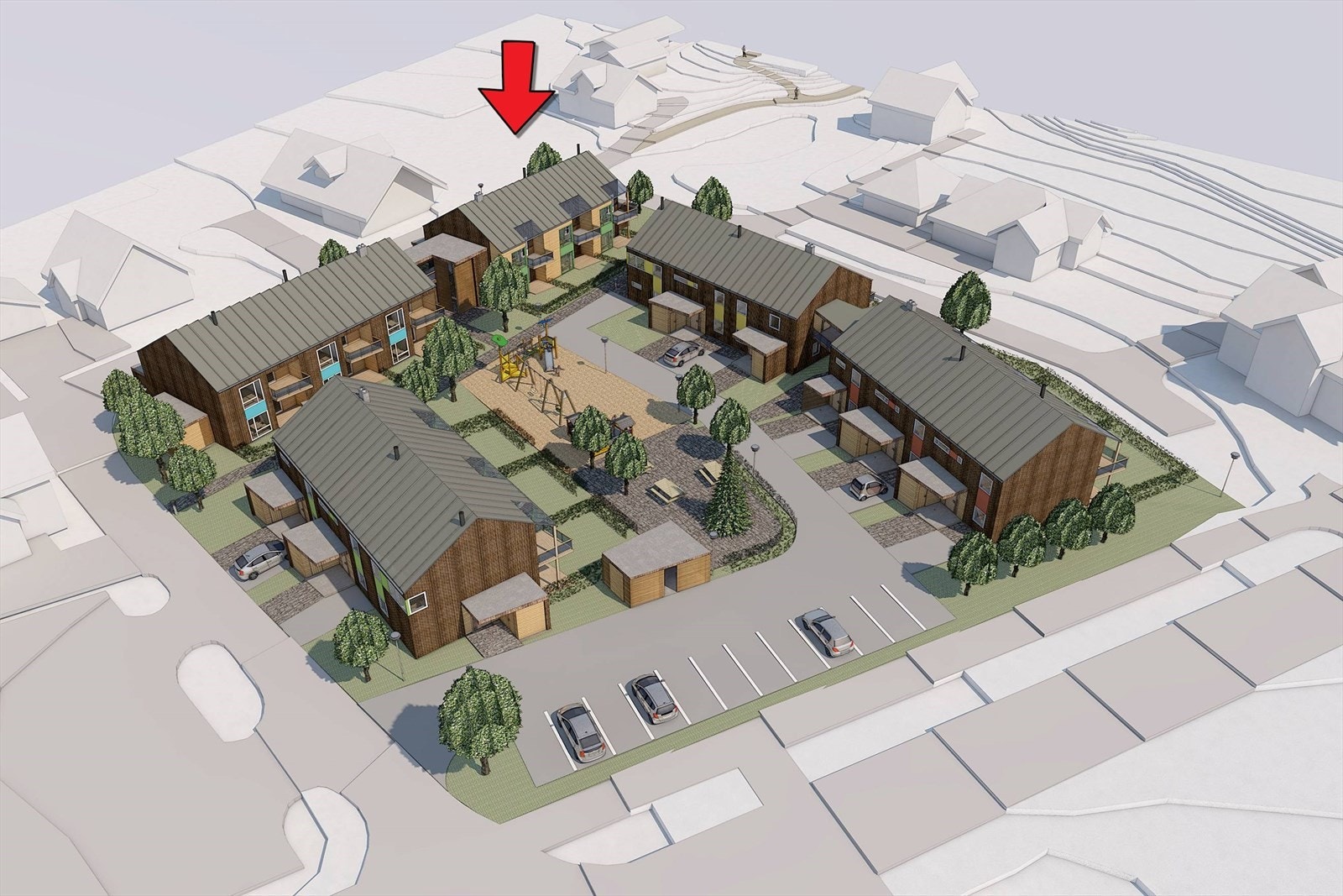 Velkommen til neste byggjetrinn i Øenmarki! (Illustrasjon - avvik kan forekomme) Galleribilde