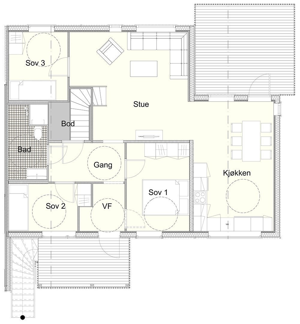 Plantegning 2. etasje med innredet loft Galleribilde