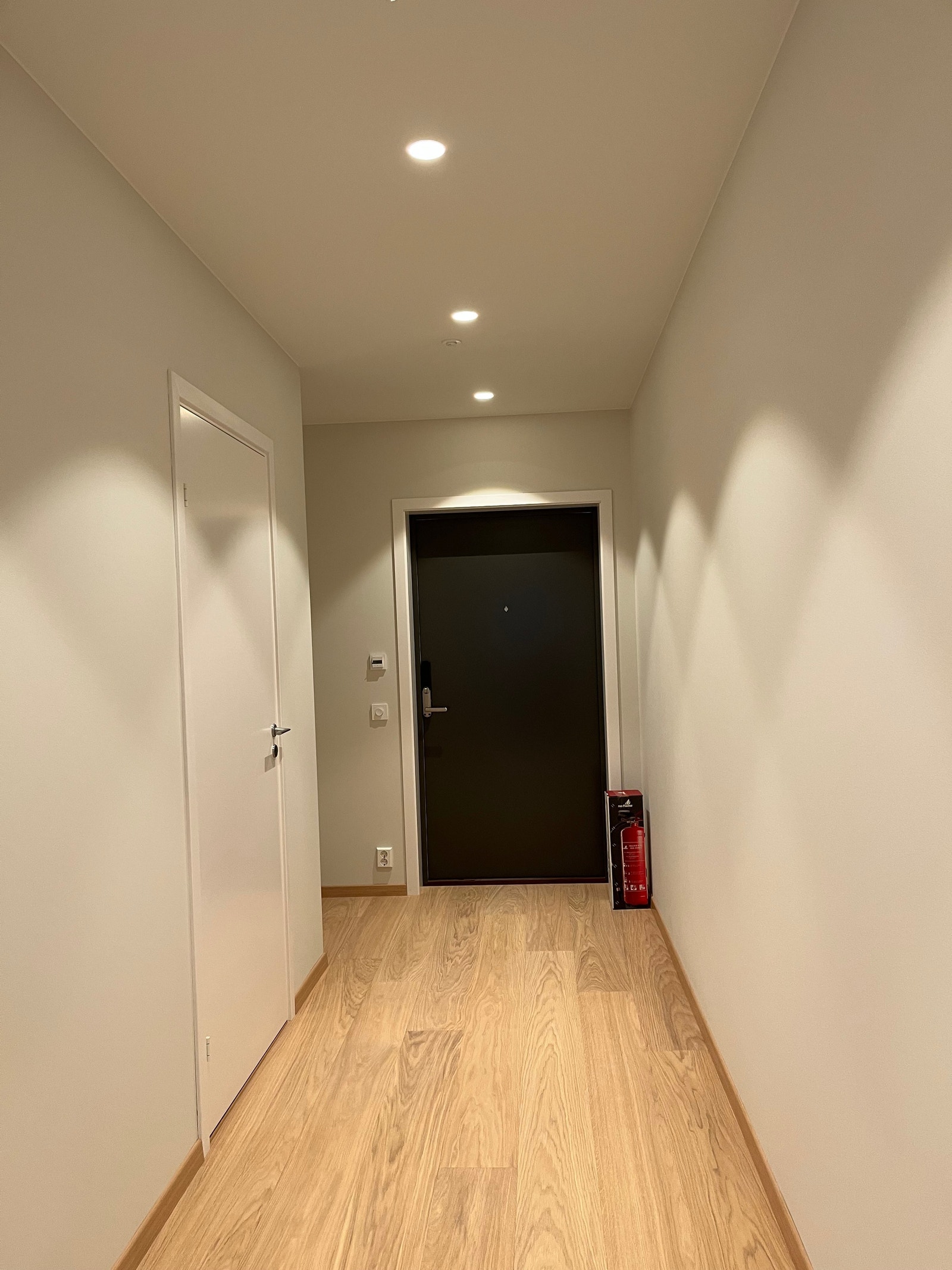 Leilighetsinngang med downlights. Galleribilde