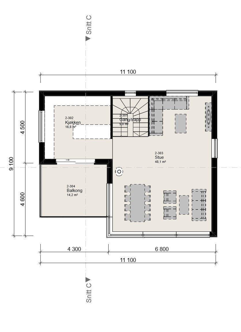 Plantegning 3 etg Galleribilde