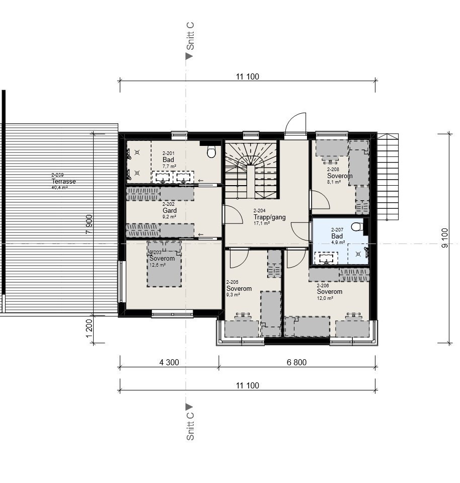 Plantegning 2 etg Galleribilde
