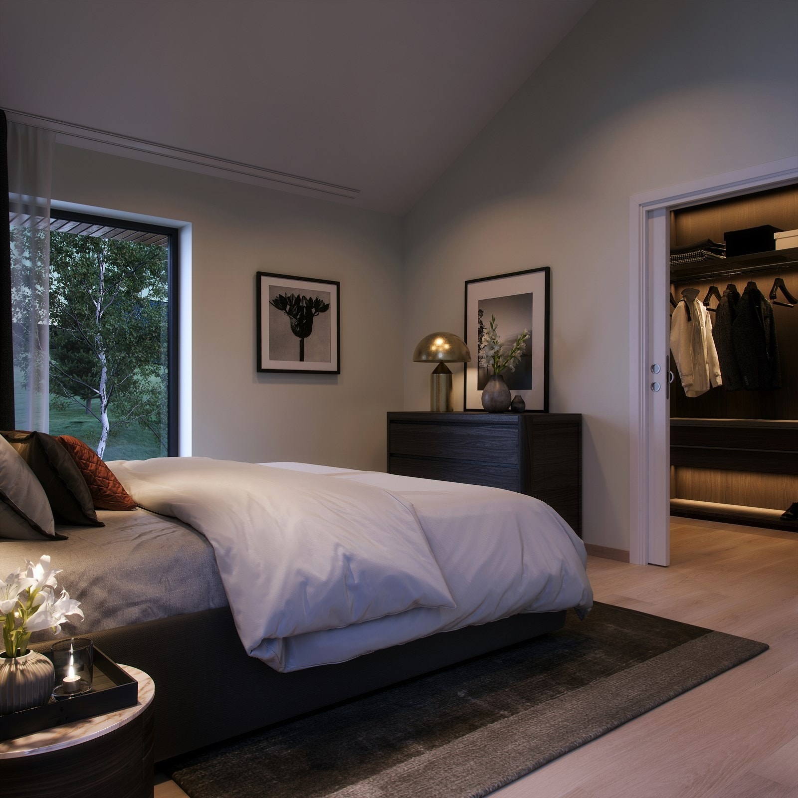 Boligene har 4-5 soverom med mulighet for praktikantdel for hus B og C. Illustrasjon hus A, avvik kan forekomme Galleribilde