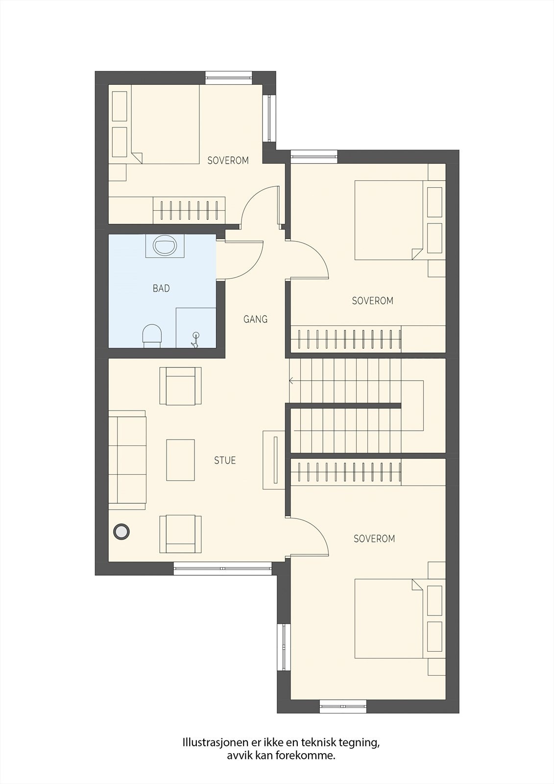 Plantegning 2. etasje Galleribilde