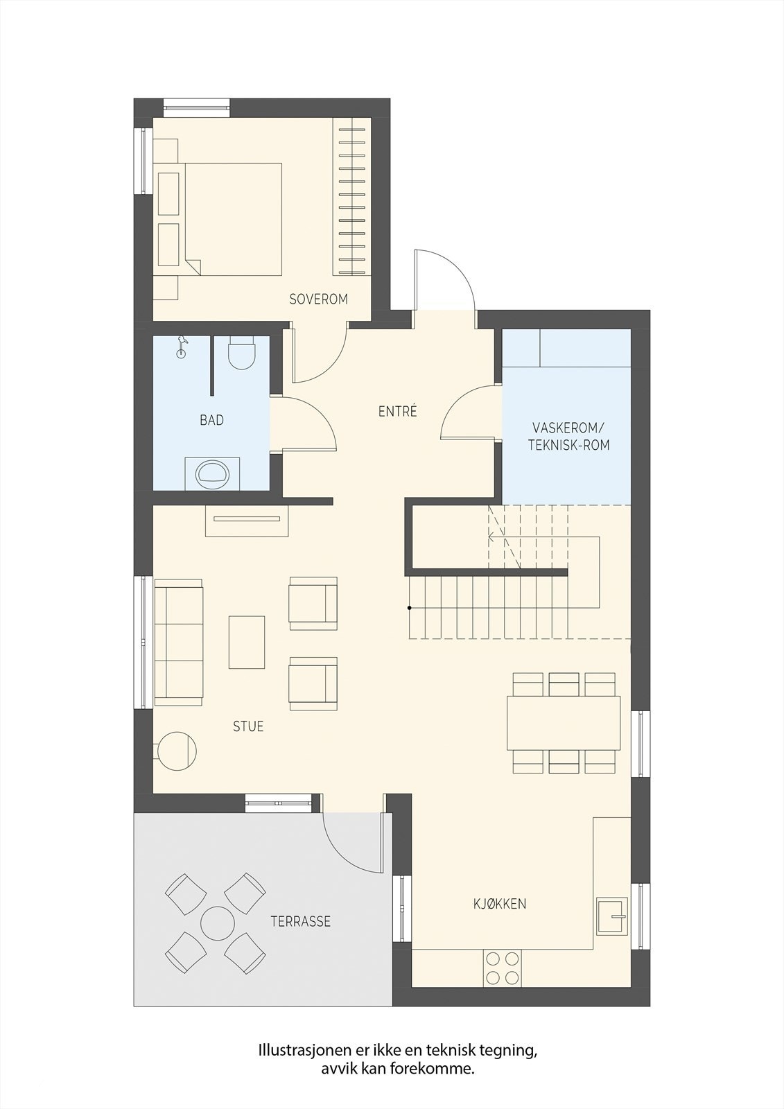 Plantegning 1. etasje Galleribilde