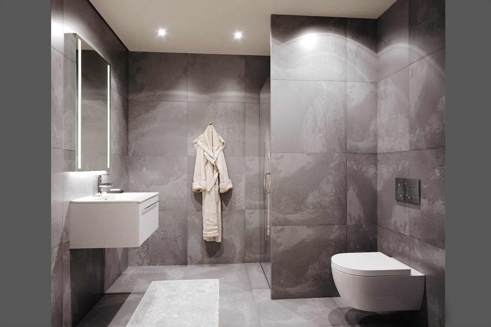 Bilde fra baderom i 1. etasje. Illustrasjonsbilde og avvik kan forekommer. Galleribilde