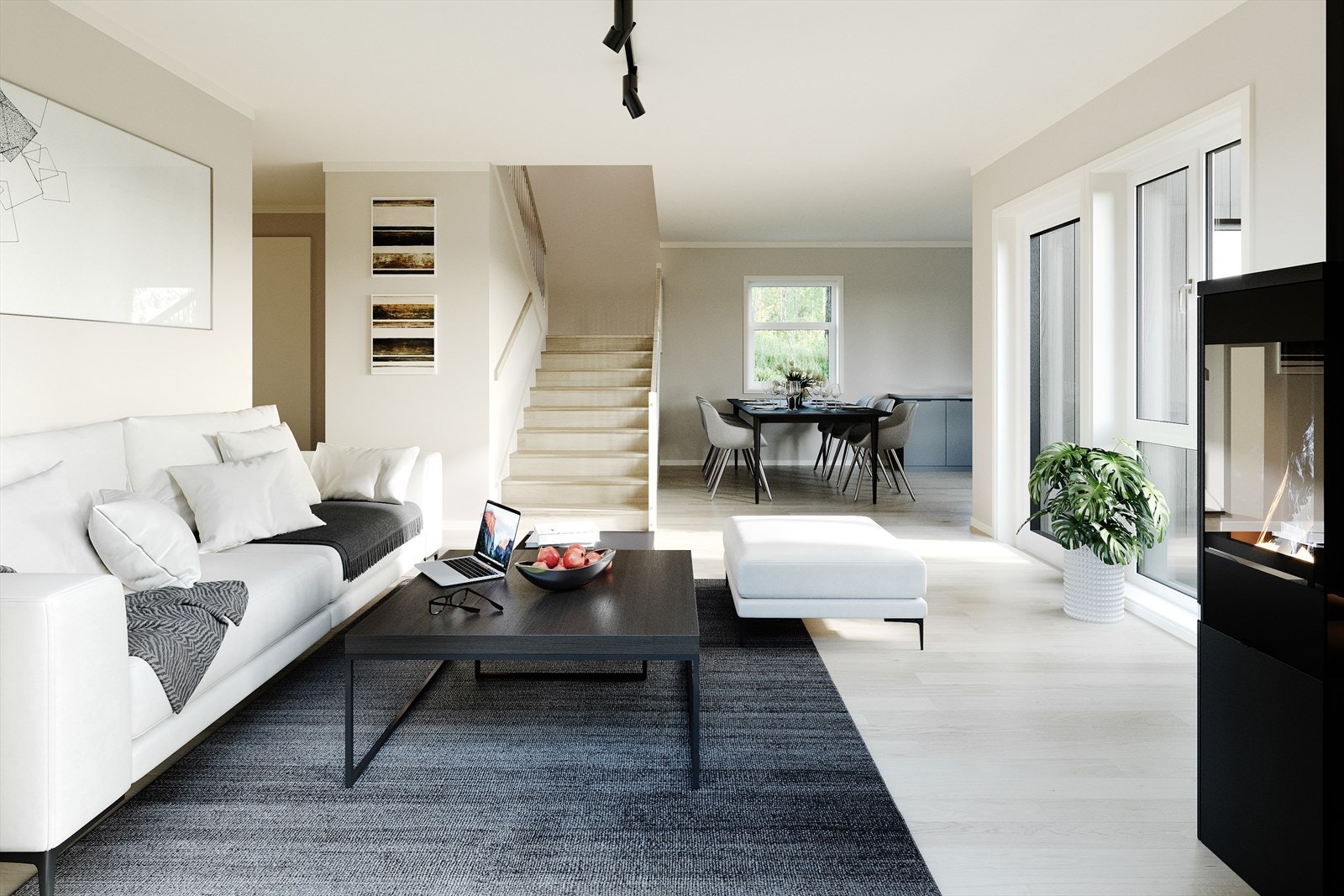 Boligene har en fin rominndeling med delvis åpen stue- og kjøkkenløsning i 1. etasje. Illustrasjonsbilde og avvik kan forekommer. Galleribilde