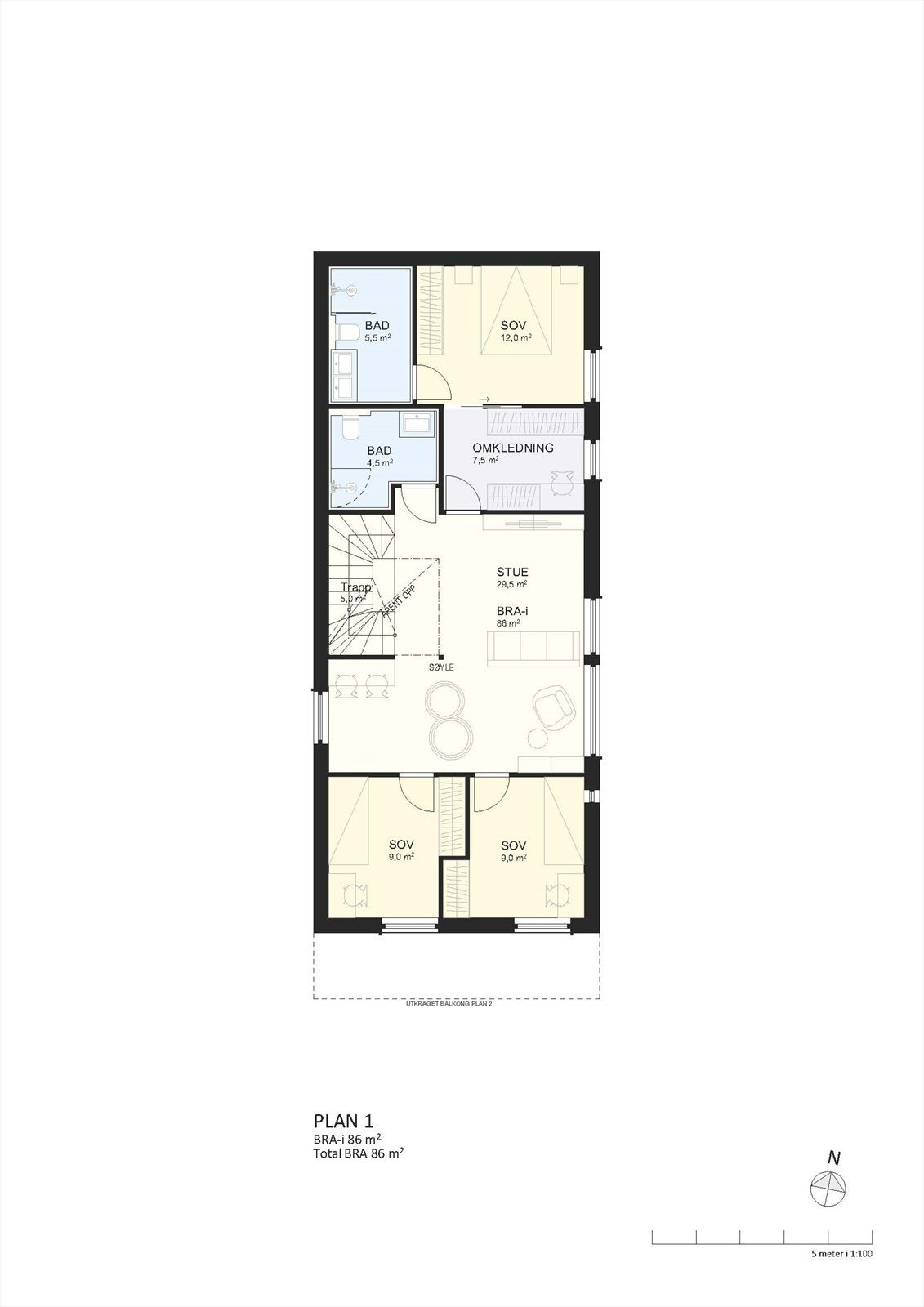 HUS B - Plan 1 Galleribilde