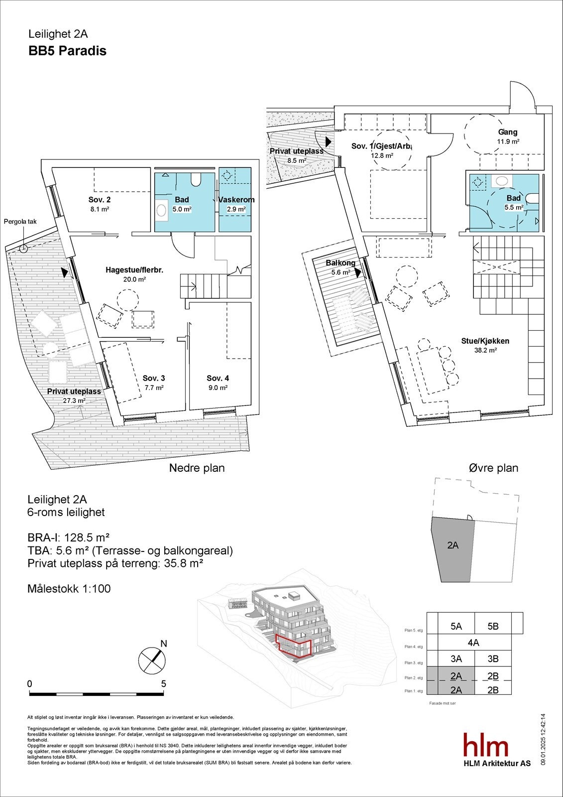 Plantegning leilighet 2A Galleribilde
