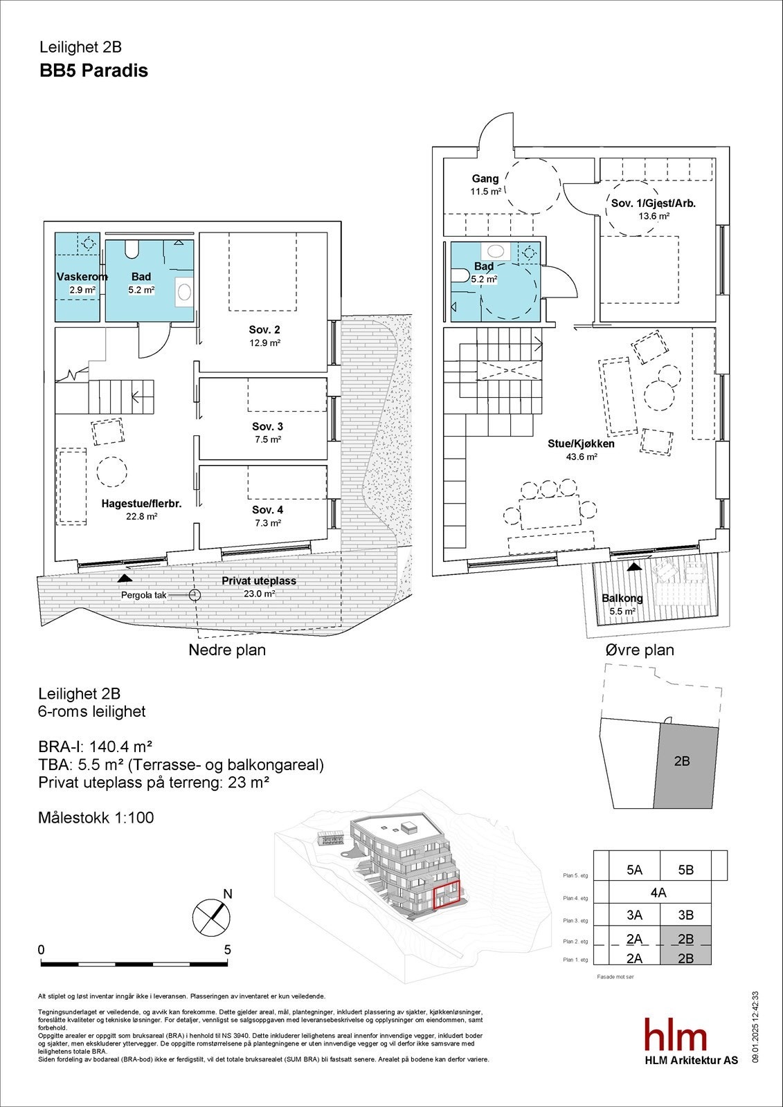Plantegning - Leilighet 2B Galleribilde