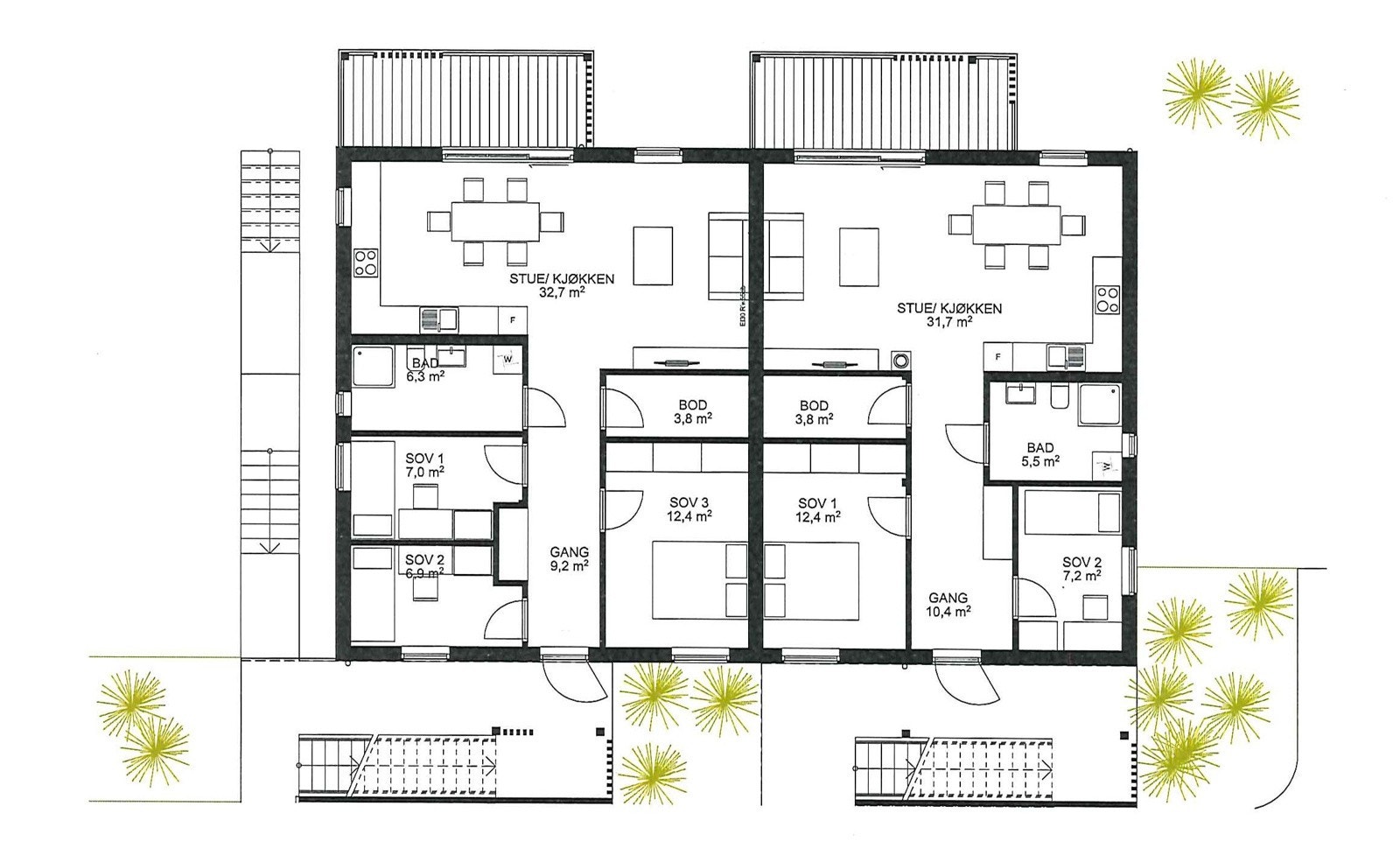 Plantegning 1. etasje Galleribilde