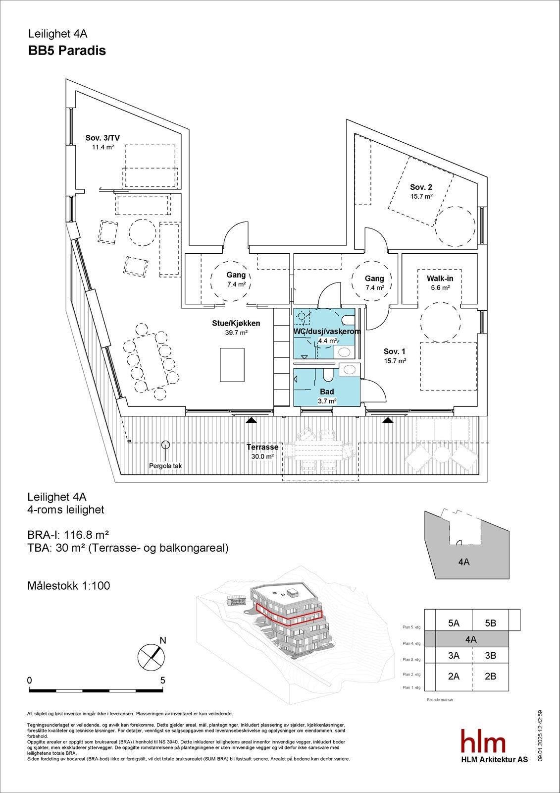 Plantegning - Leilighet 4A Galleribilde