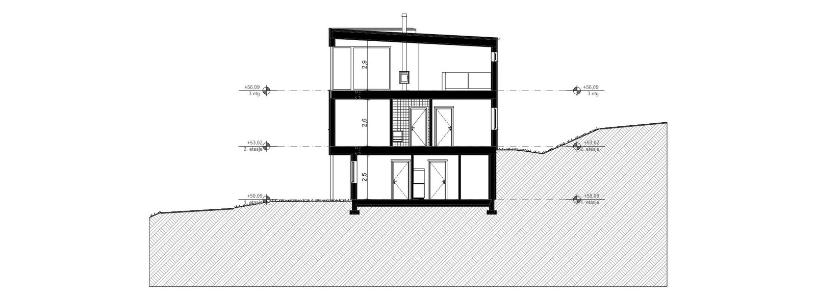 Snitt av huset Galleribilde
