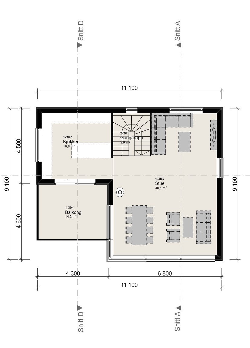 Plantegning 3 etg Galleribilde