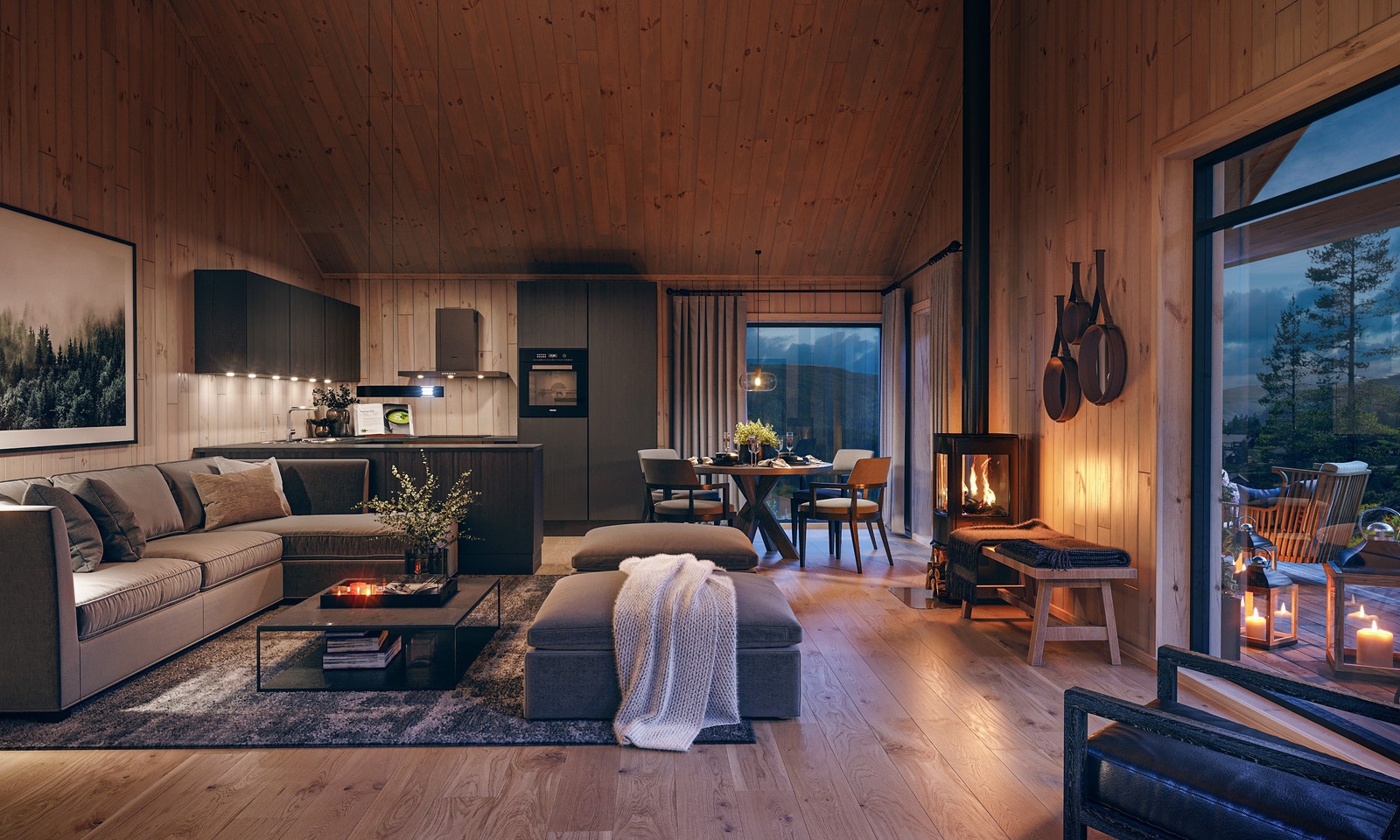 Illustrasjonsfoto. Hyttemodell Tjørhom, bygges på tomt 14 og 15. Galleribilde