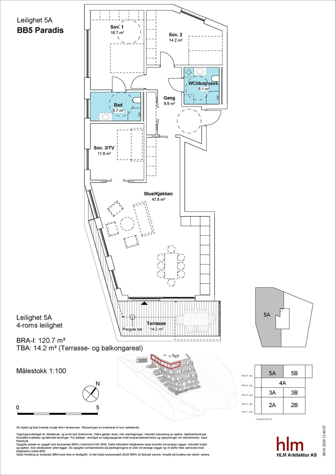 Plantegning - Leilighet 5A Galleribilde