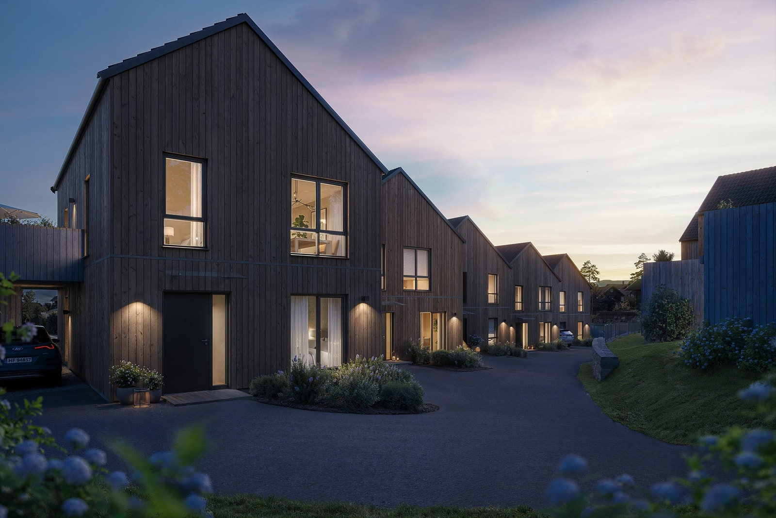 Boligen er nr 3 fra venstre Galleribilde