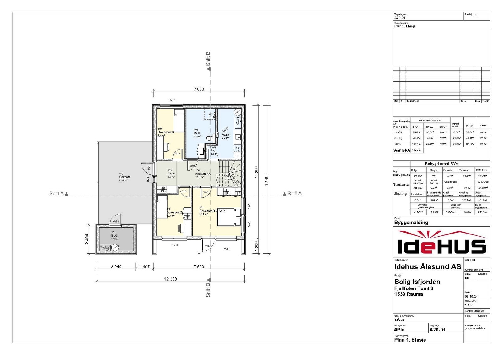 Plantegning 1 etg Galleribilde