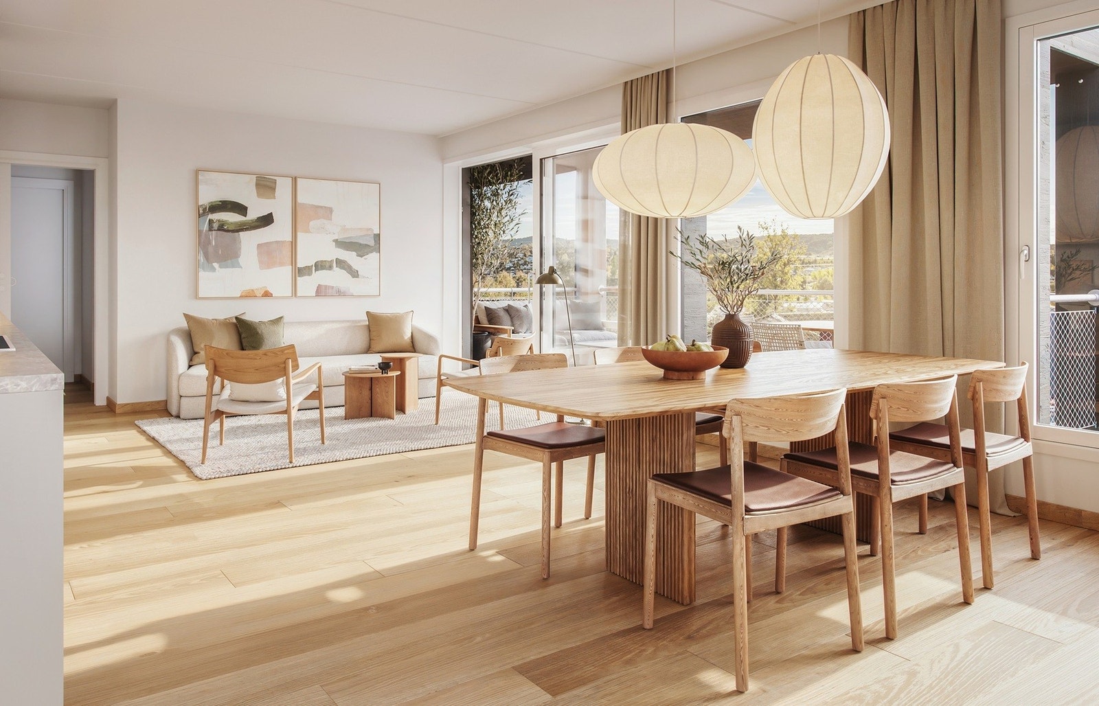 Nye, flotte leiligheter med store vindusflater, 1-stavs parkett og en generøs takhøyde på ca 2,55 m. Galleribilde