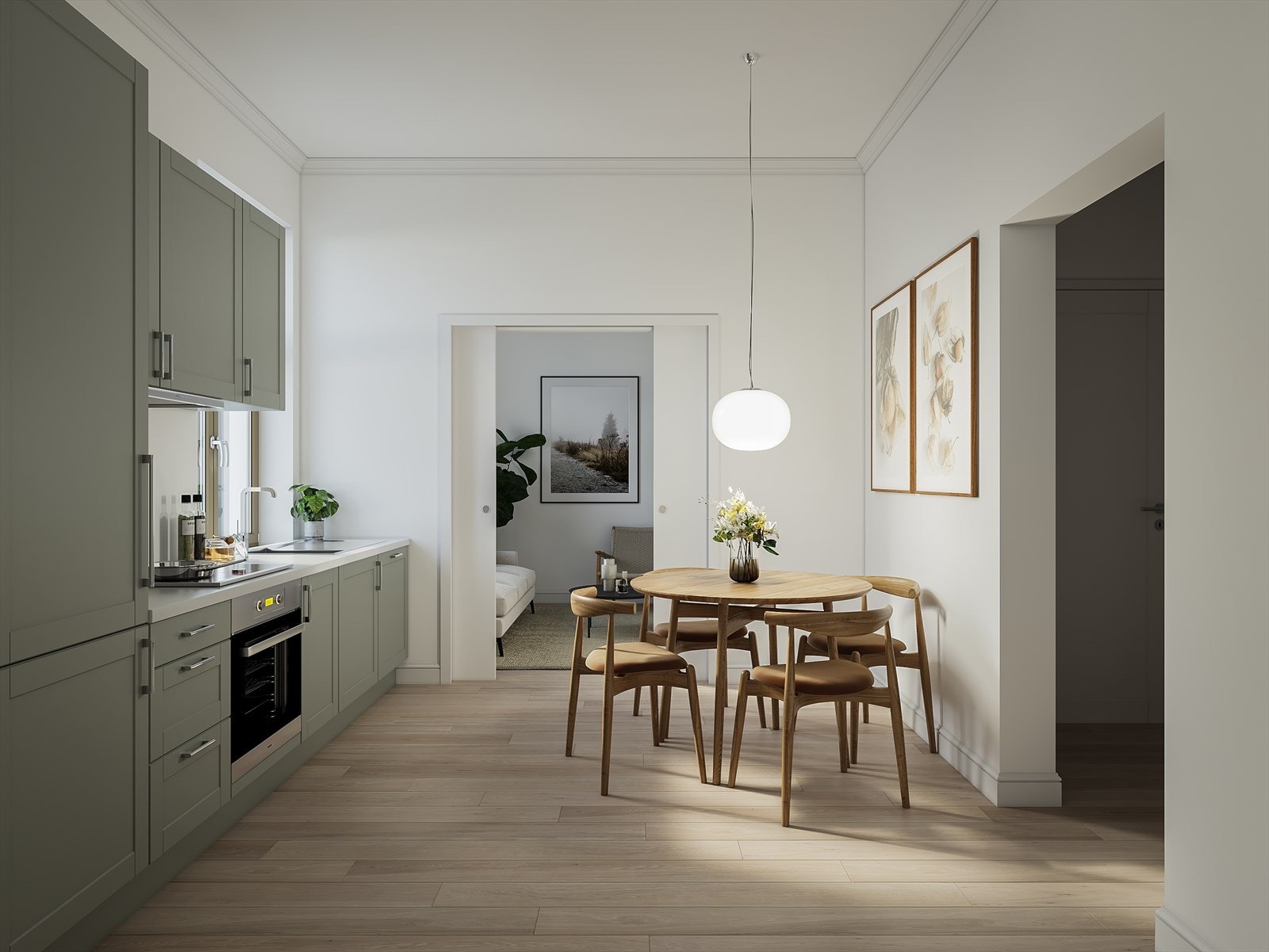 Kjøkken inn mot stuen. Galleribilde